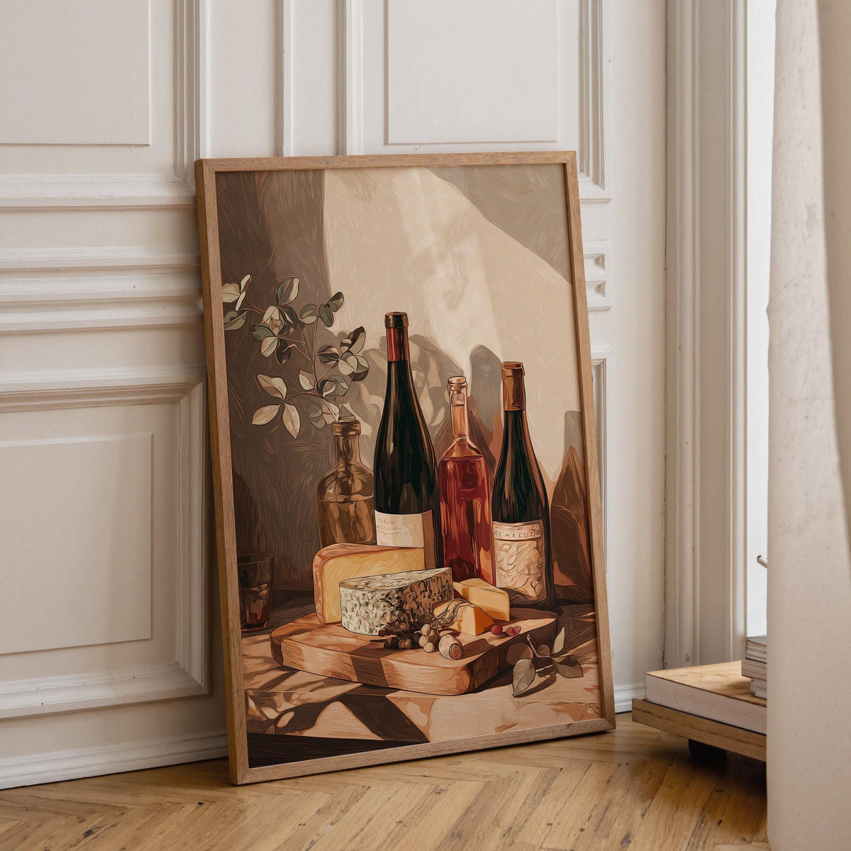 Wine and Cheese Wall Art Print | Rustic Kitchen Dining Room Décor | Still Life Vineyard Artwork | Wine Lover Gift | French...